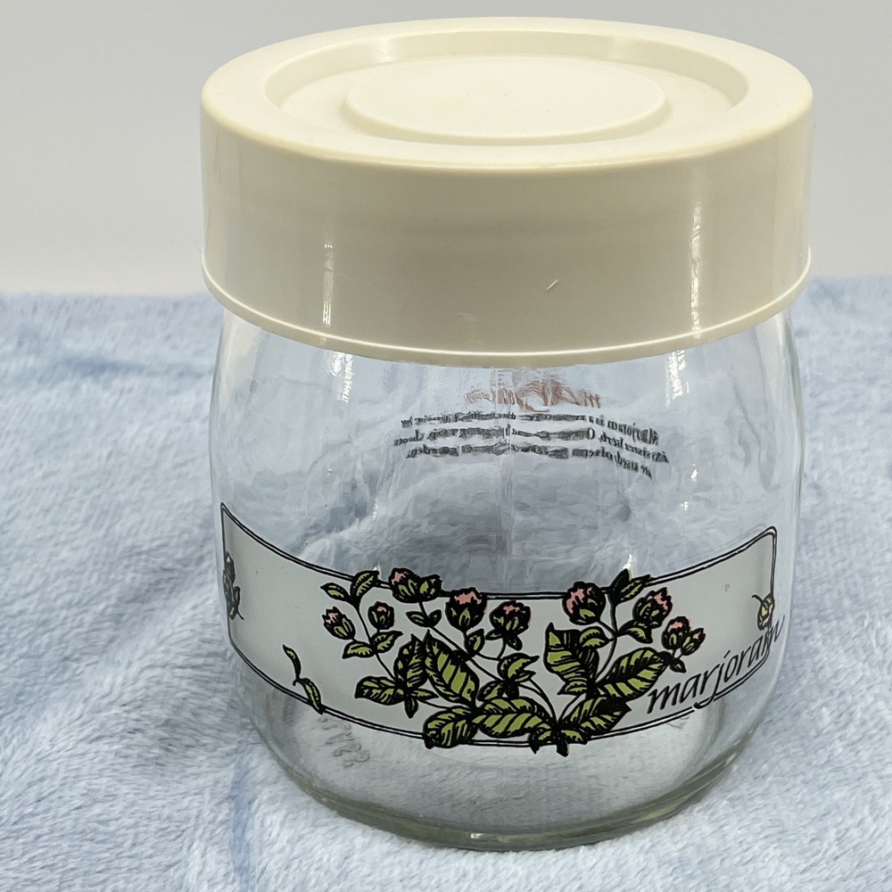 Vintage Carlton Glass Marjoram Herb Jar - 3/4L Made in USA